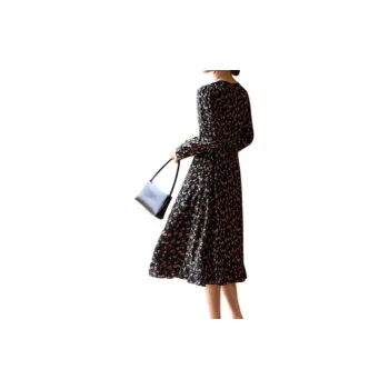 XWI Long Sleeved Dresses Women's Black Base With Multicolor