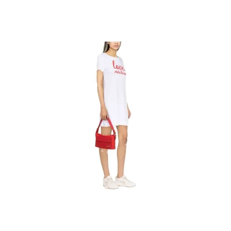 LOVE MOSCHINO Logo print Cotton T shirt Dress-3