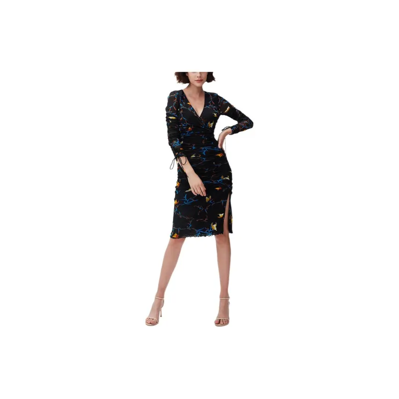 DVF Diane Von Furstenberg Long-Sleeved Dresses Women's Midnight Blue-2