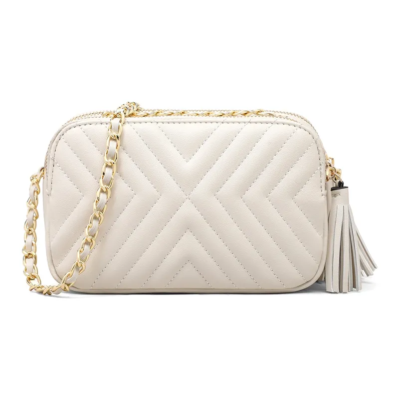 MILLIE'S Cow Leather With Synthetic Leather Underarm Small Square Bag Shoulder Bag Women's Ecru-4