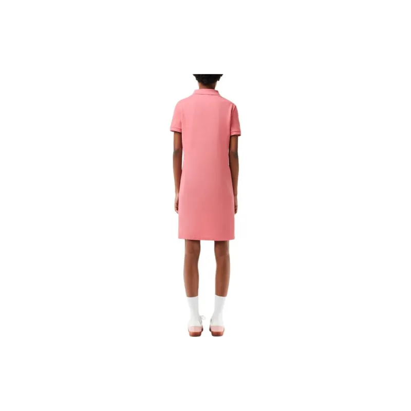 LACOSTE Short Sleeved Dress Women's Pink-2