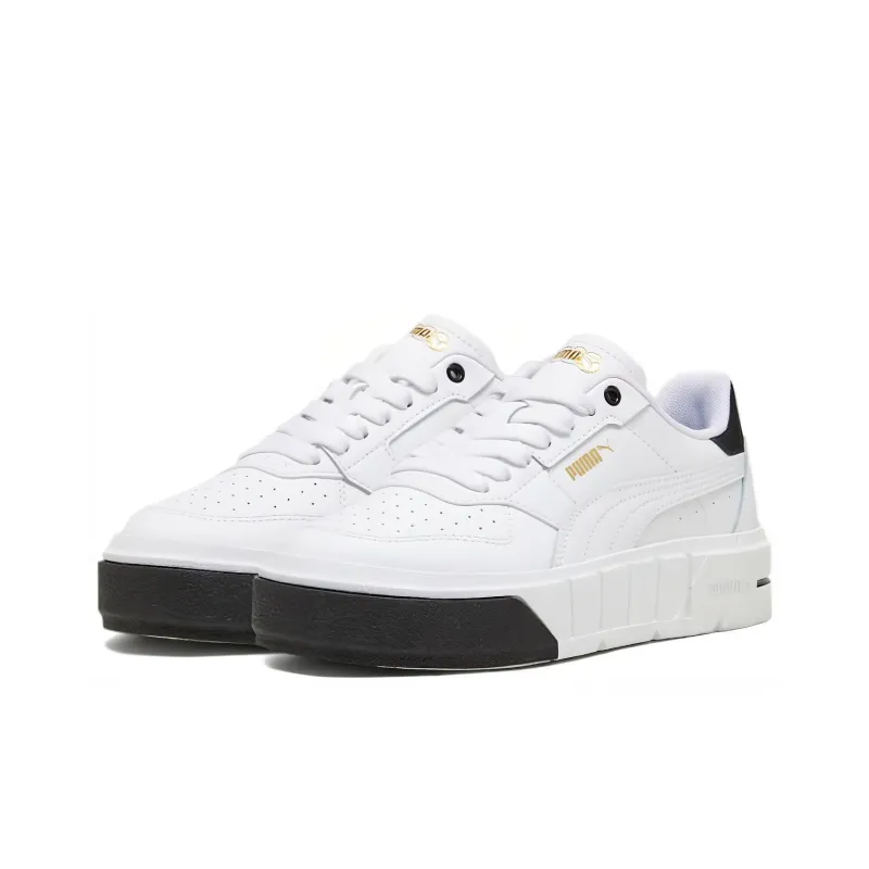 PUMA Cali Abrasion Resistant Low Top Kids' Skateboarding Shoes White Black Teenagers-2