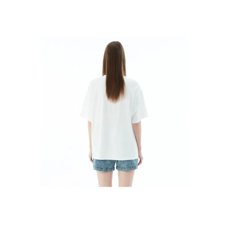 UOOYAA SS22 Drop Shoulder Sleeve T Shirt Women's White-2