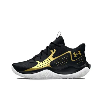 Under Armour GS JET '23 Abrasion Resistant Low Top Children's Basketball Shoes Black Gold Teenagers