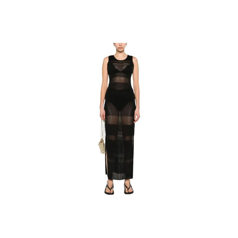 Louisa Ballou Sea Breeze Sheer knit Maxi Dress-1