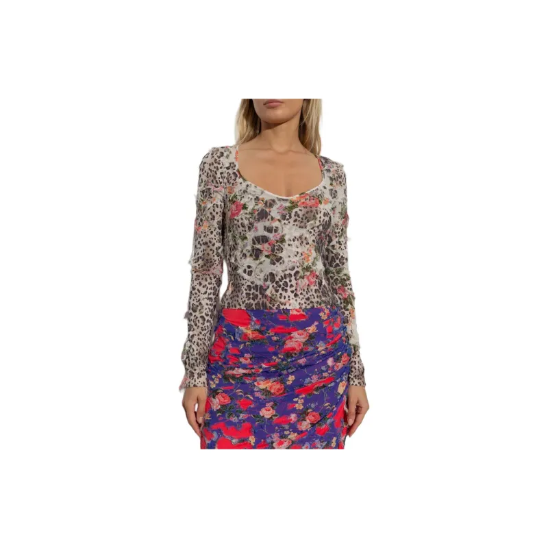 DIESEL Leopard Printed Long Sleeved Top-3