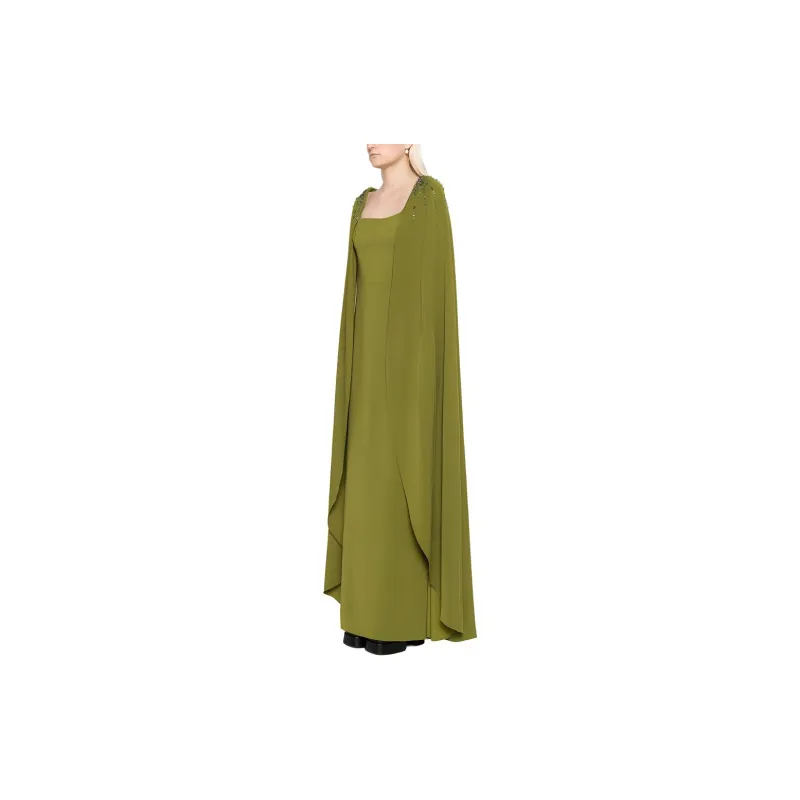 Marchesa Notte Embellished Cape Gown Dress-1