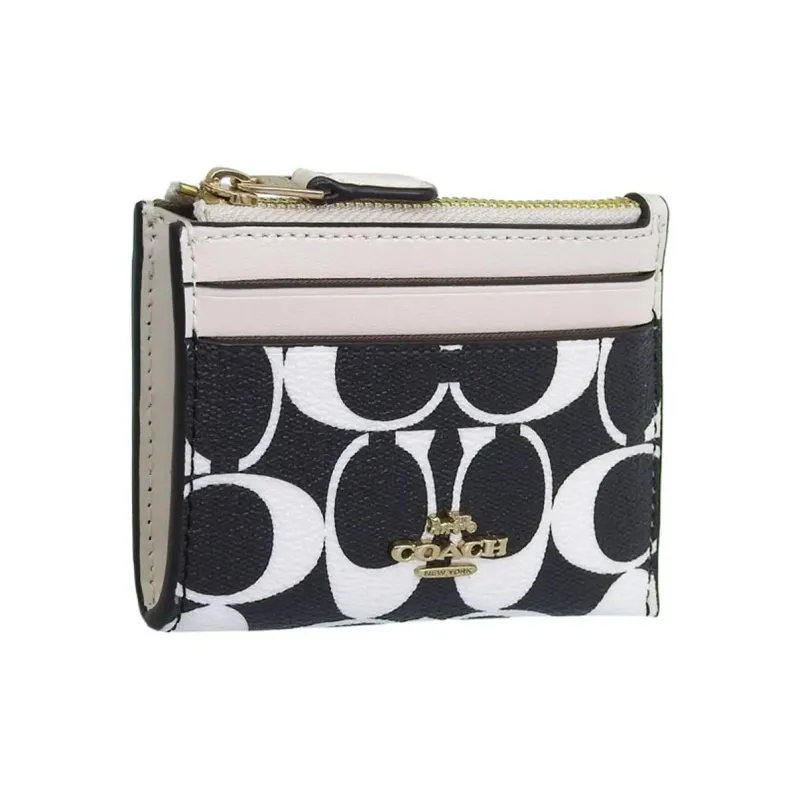 COACH Mini Id Skinny PVC Card Holder Mini Unisex Black Multicolor-3