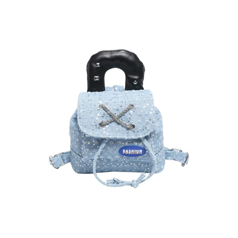 BGAY Denim Backpack Regular Women's Light Blue/Dark Blue-0