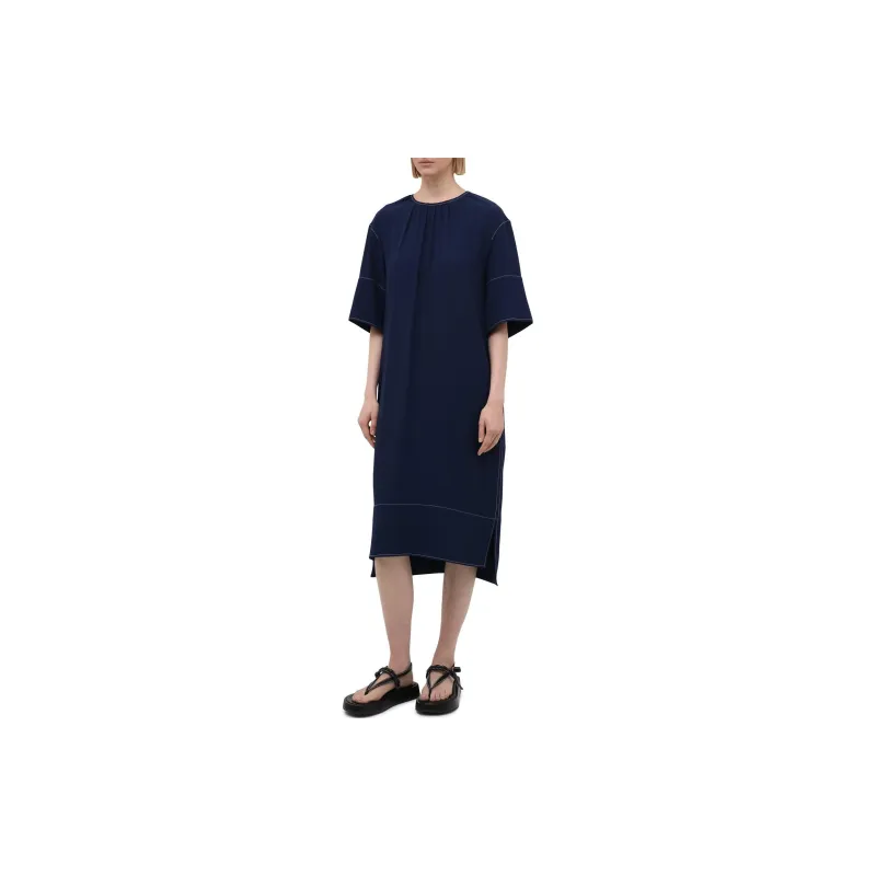 MARNI Short Sleeved Dresses Women's Dark Blue-1