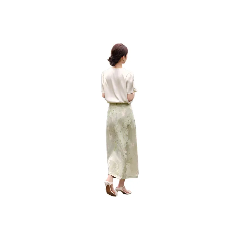 XWI Skirt Set Women's Beige & Green-0