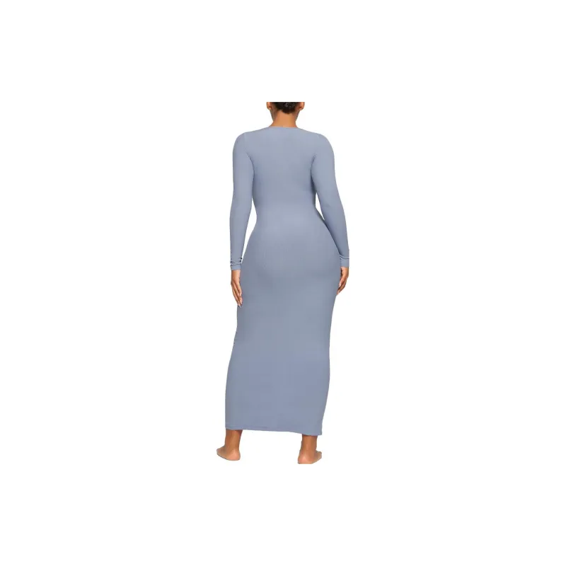 Skims Long Sleeved Dresses Women's Slate Gray-2