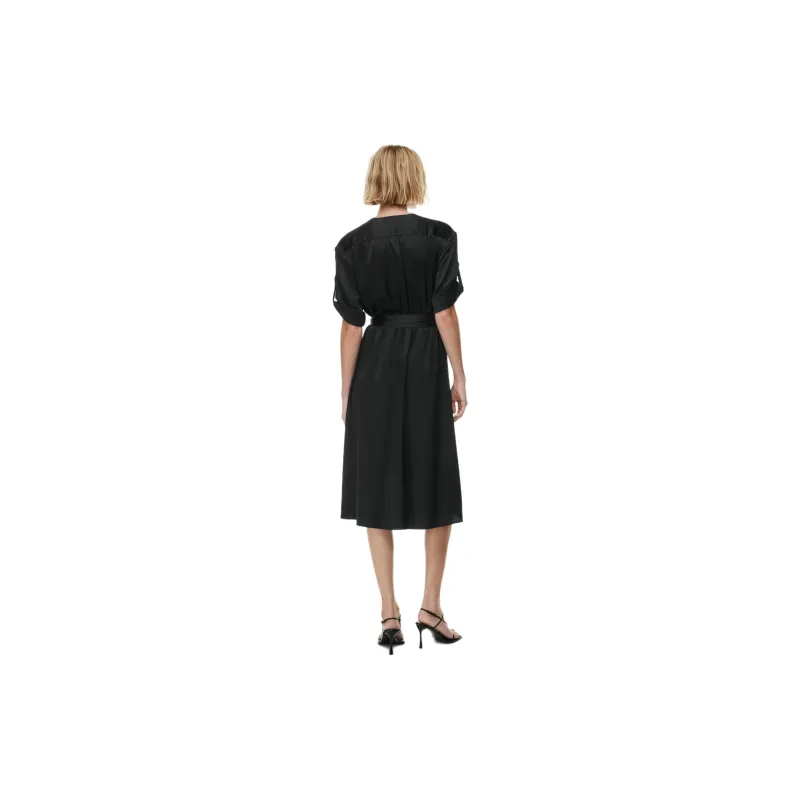 ARITZIA Babaton Armoire Satin Dress Short-Sleeved Dresses Women's Black-3