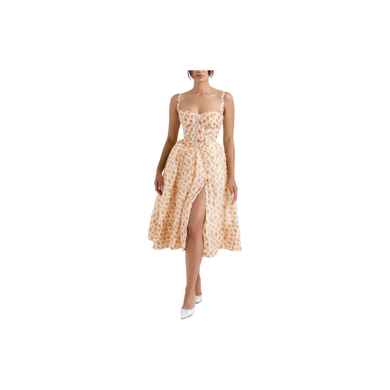 HOUSE OF CB Kelly Slip Dress Women's Rose Print-3