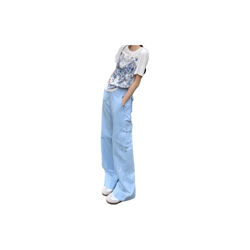 Kazakhstan Casual Pants Women's Blue-3