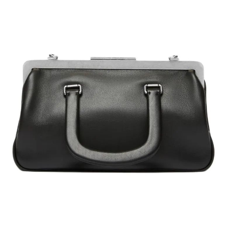 MaxMara Calfskin Shoulder Bag, Crossbody Bag, Handbag Small Size Women's Black-2
