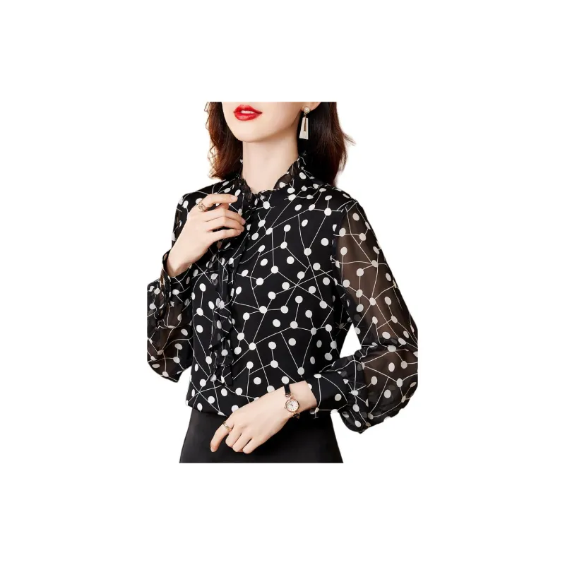 Yi Mengyuan Silk Shirt Women's Polka Dot-3