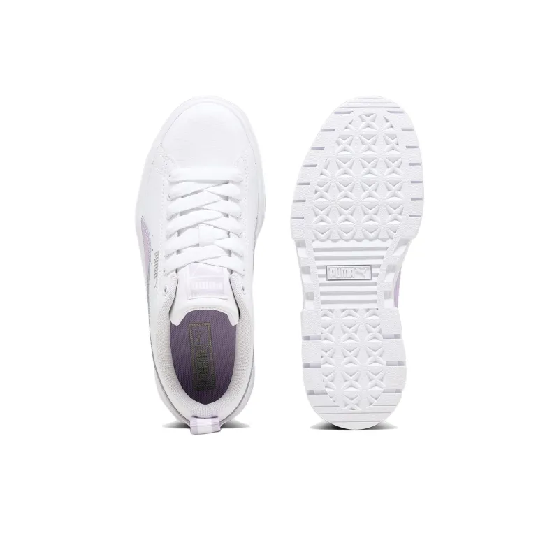 Puma Mayze Leather Big Kid 'White Vivid Violet'-3