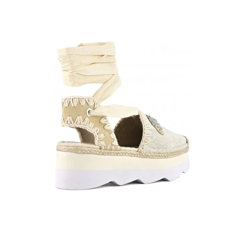 MOU Espa Casual Single Shoes 5.5cm Women's Beige Gray-3