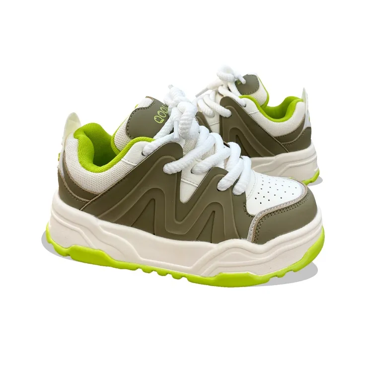XLAIII Anti Slip Wear Resistant Low Top Casual Shoes Unisex Beige Brown Green-2