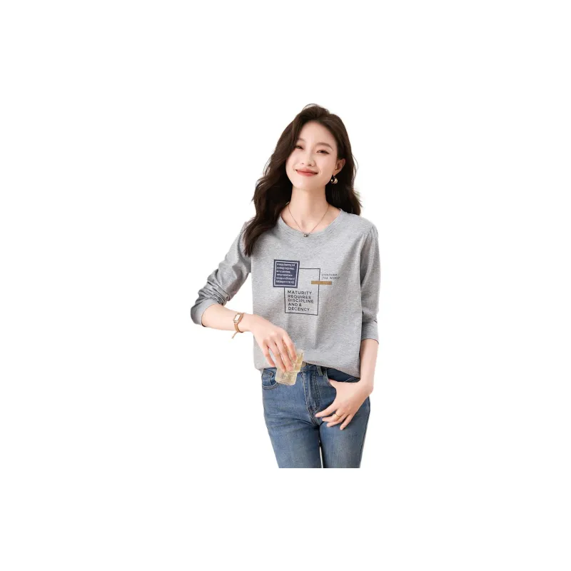 Mo Han Yi Mei T Shirt Women's Light Gray-1