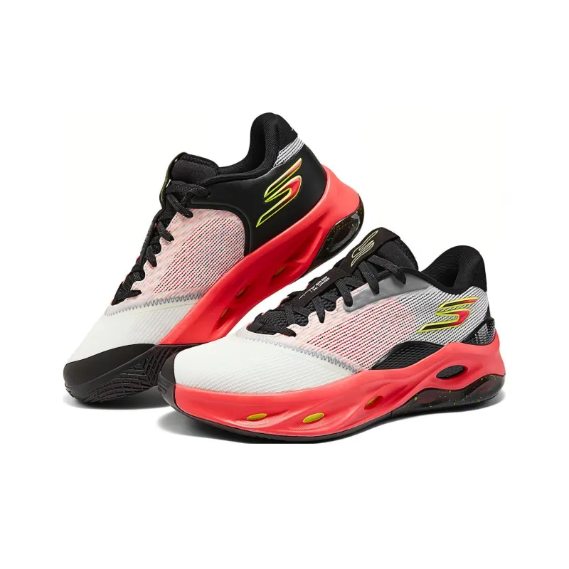 Skechers SKX Float Cushioned Slip Resistant Low Top Basketball Shoes Men's White Red Black-2