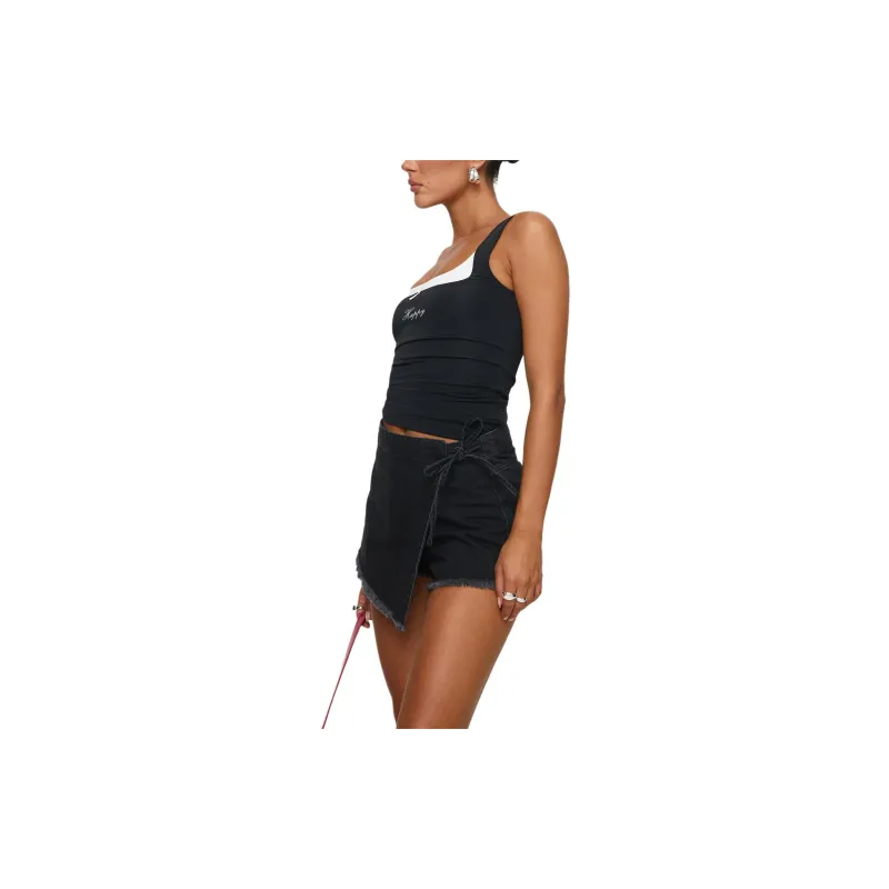 PRINCESS POLLY BOWDEN SKORT Denim Shorts Women's WASHED BLACK/Washed Black-3