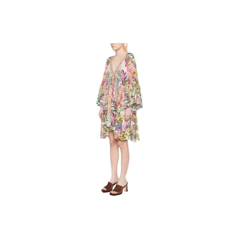 Camilla Floral print Silk Midi Dress-2