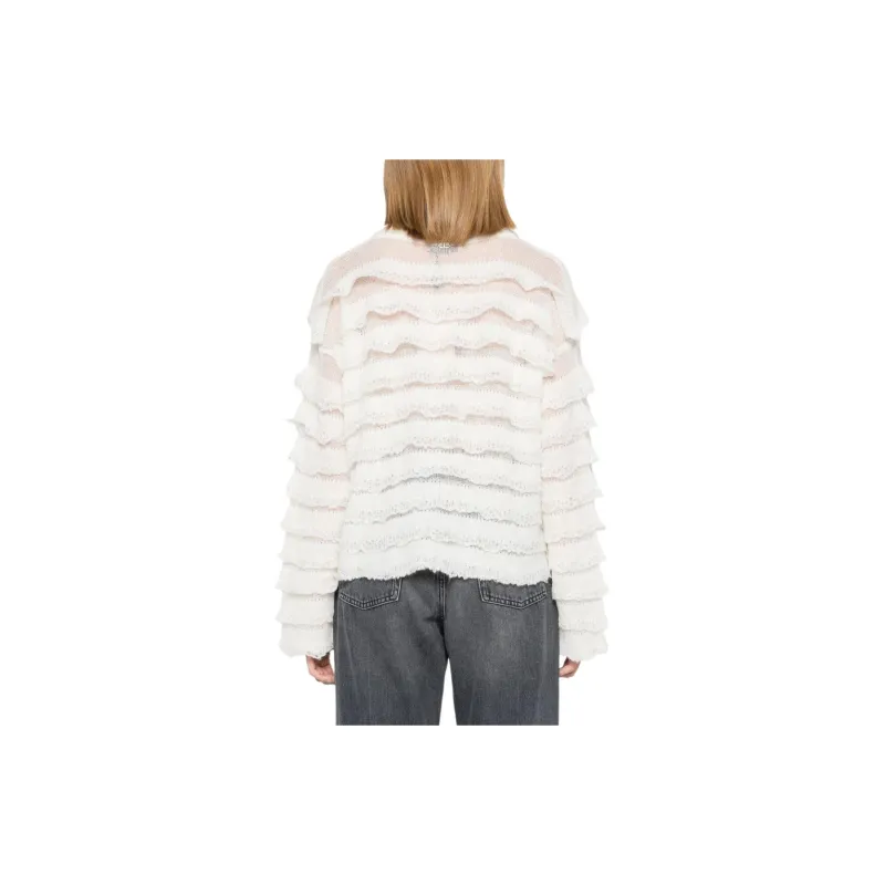 Twinset Lace Effect Flounce Boxy Jumper-2