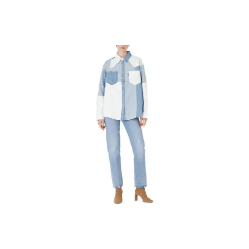 Levis Shirts Women's Light Indigo-4