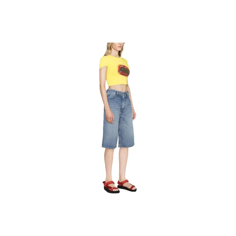 GANNI Denim Shorts Women's Blue-3