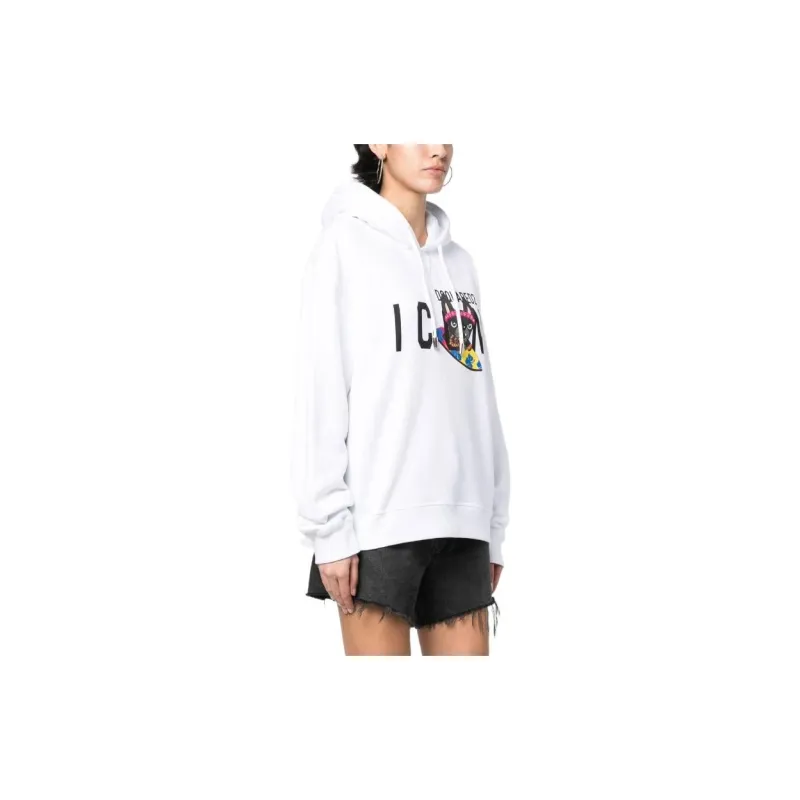 DSQUARED 2 Logo print Drawstring Hoodie-3