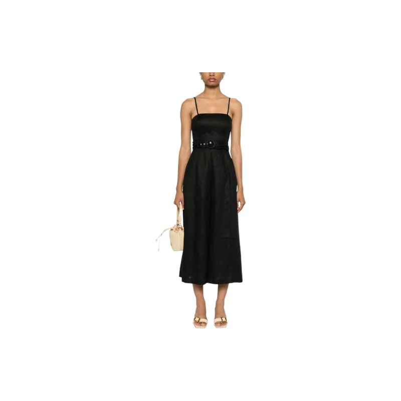 Zimmermann Golden Belted Linen Jumpsuit-2