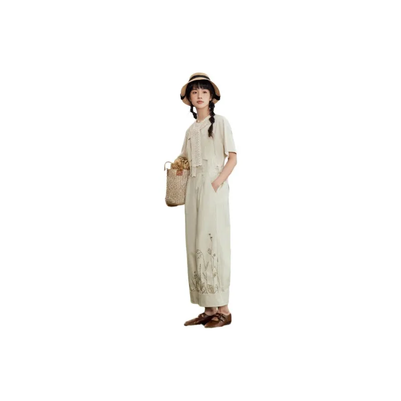 ZIHAN Overalls Women's Beige Gold-2