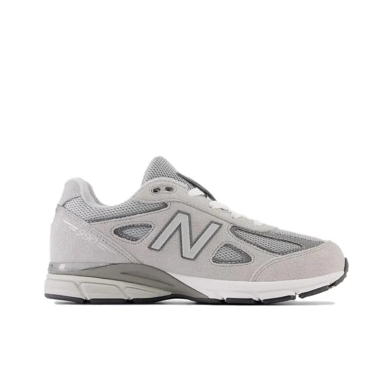 New Balance NB 990 V4 Slip Resistant Cushioning Low Top Kids' Running Shoes Cool Gray & Silver Thread Teenagers-1