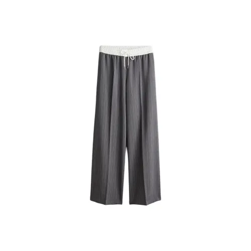 H&M Casual Pants Women's Dark Gray/Thin Stripes