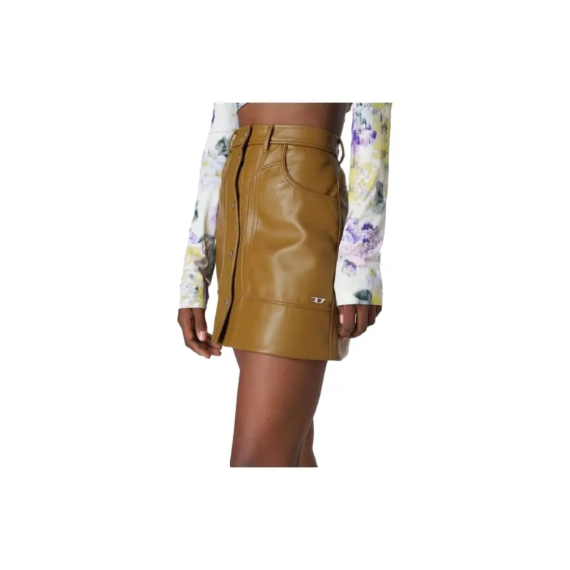 DIESEL Casual Short Skirts Women's Brown-3