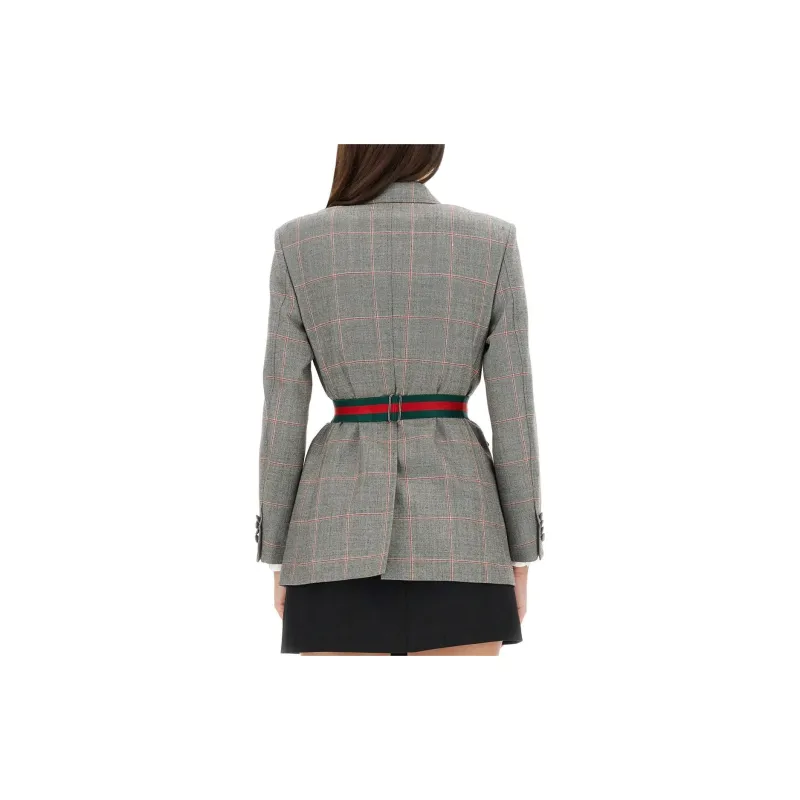 GUCCI Checked Tailored Jacket-2