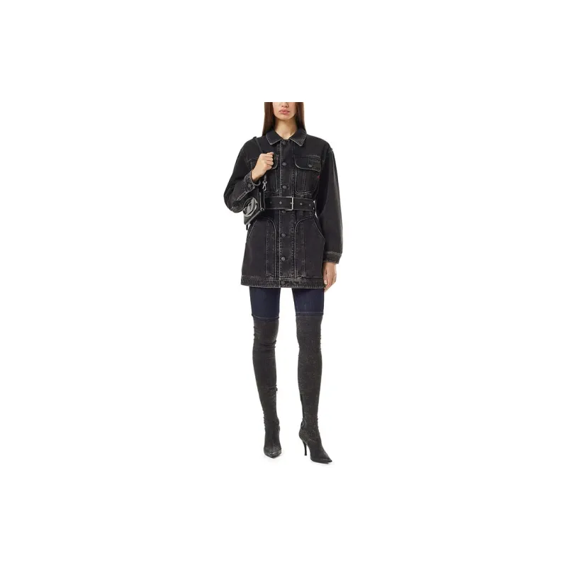 DIESEL De-Flaminia Belted Denim Jacket-4