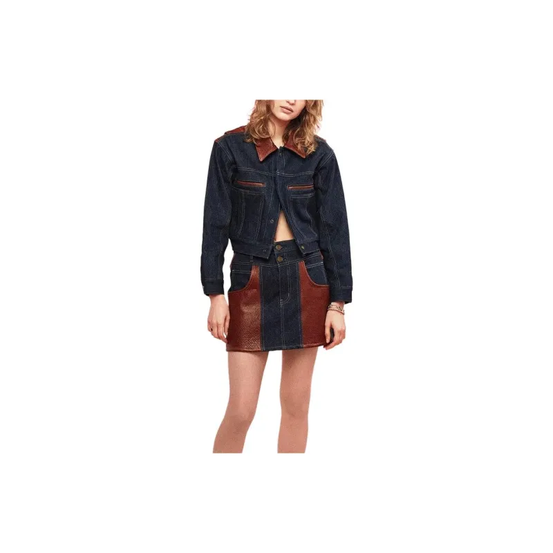FRAME Panelled Denim Skirt-2
