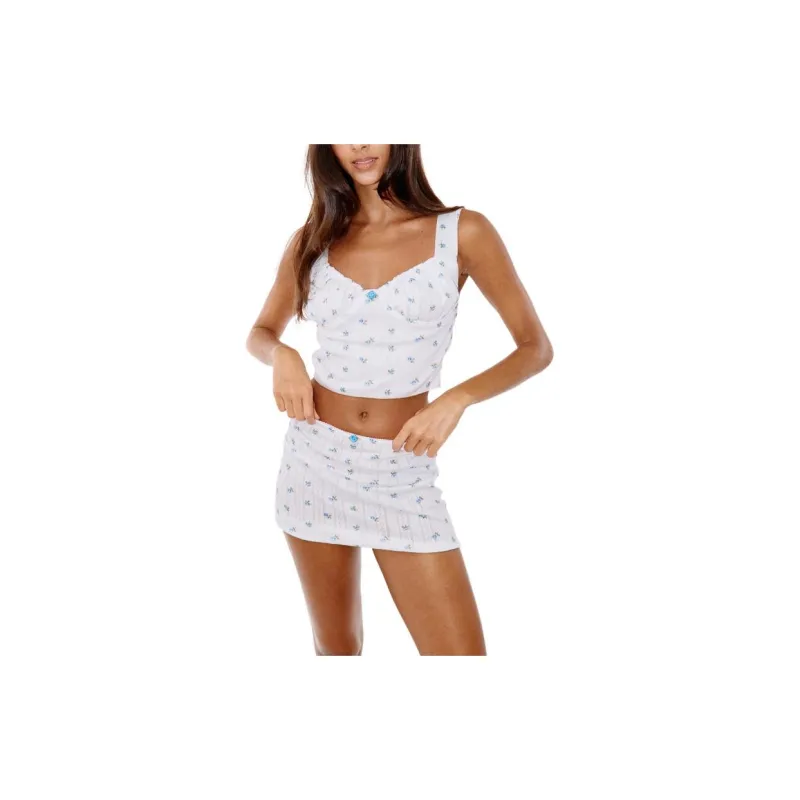 With Jean Casual Short Skirts Women's White-2