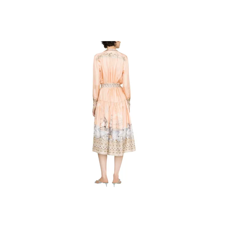 Zimmermann Long-Sleeved Dresses Women's Pink Salmon-2