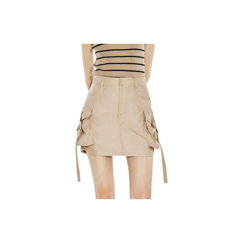 COVERINS Casual Short Skirts Women's Champagne Gold-2