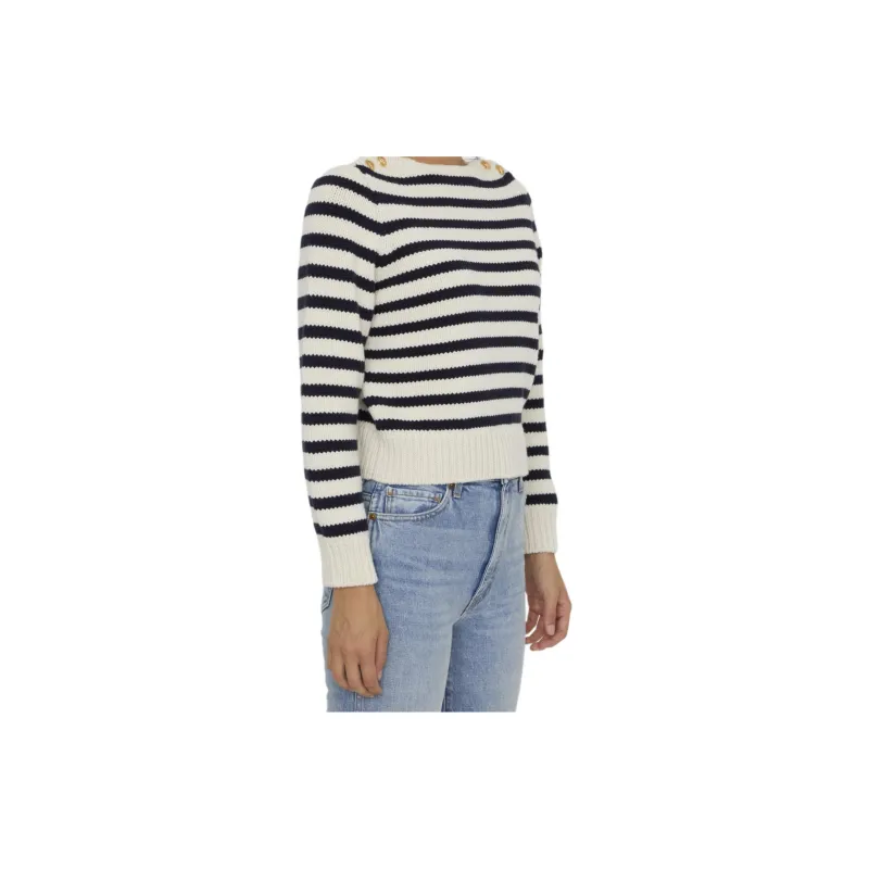 CELINE Boat Neck Marinière Sweater In Cashmere-1