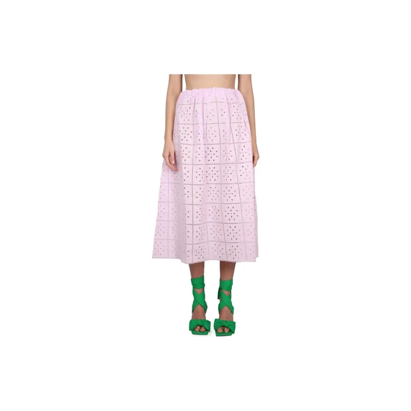 GANNI Broderie-anglaise Straight Skirt-1