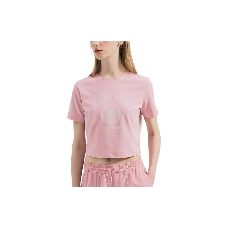 MLB T Shirt Women's Hemp Pink New York Yankees-3