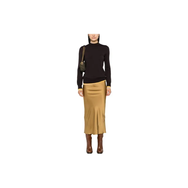 FENDI Logo Jacquard Layered Trim Jumper-1
