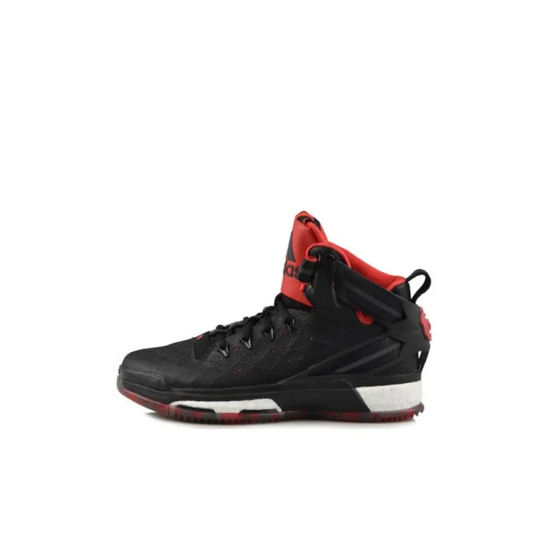 Adidas D Rose 6 Slip Resistant Cushioning Wear Resistant Mid Top Children's Basketball Shoes Black Red Kids'-0