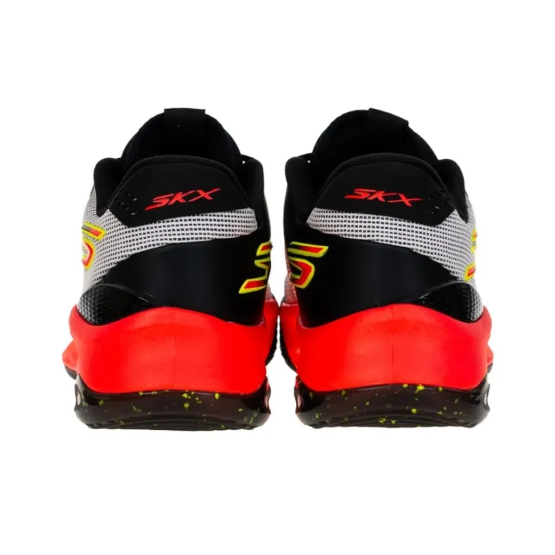 Skechers SKX Float Cushioned Slip Resistant Low Top Basketball Shoes Men's White Red Black-4