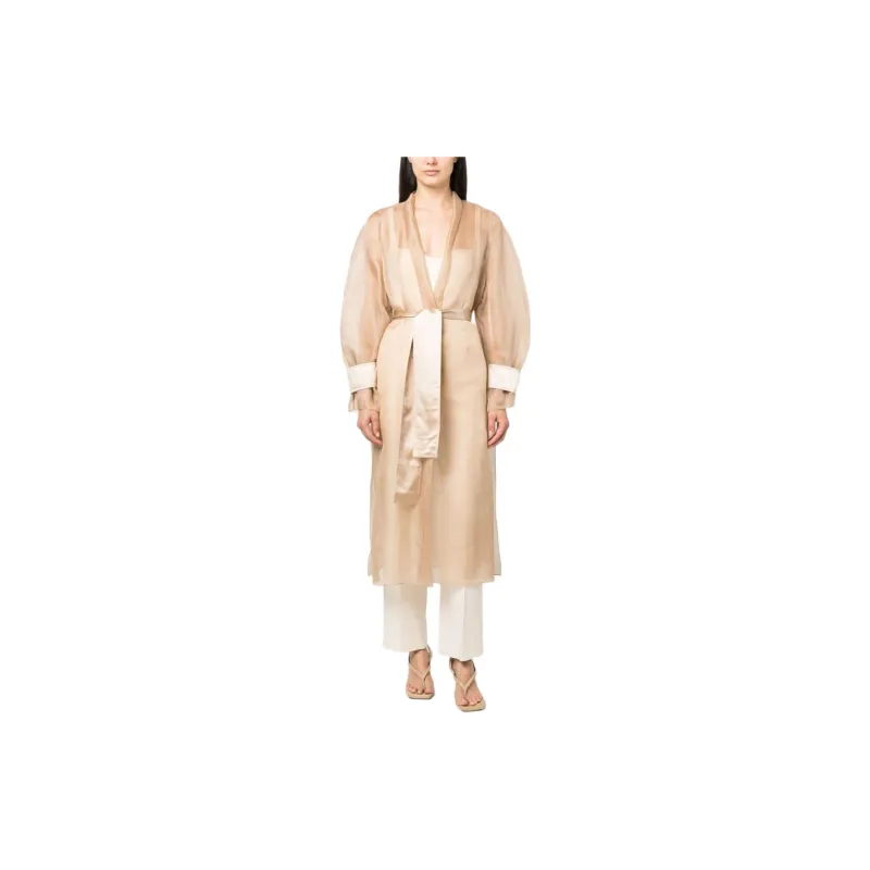 FERRAGAMO Semi-sheer Silk Trenchcoat-1